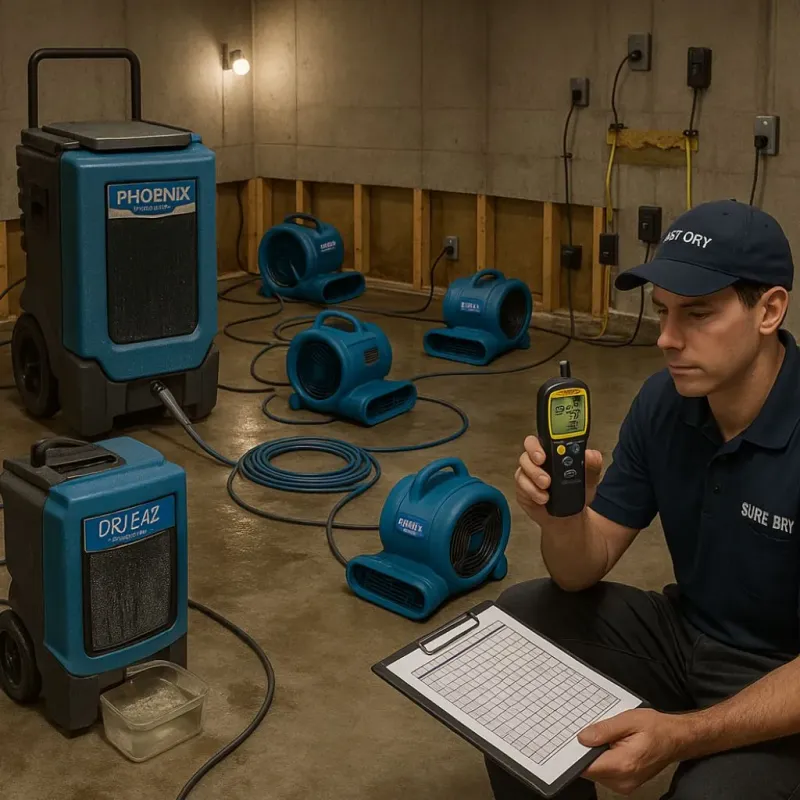 Structural Drying and Dehumidification process in Bath, NY
